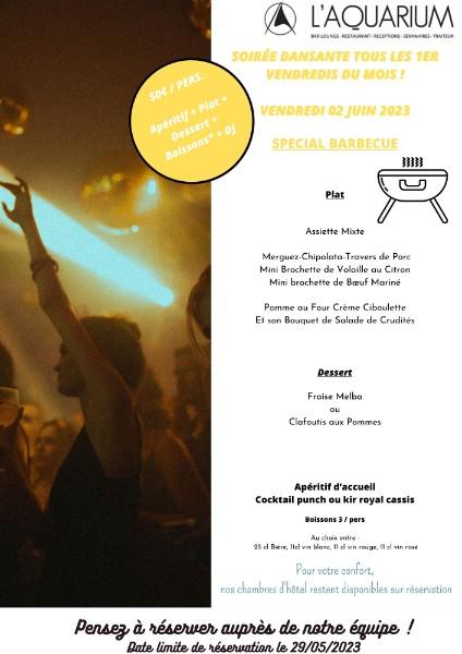 Soirée dansante du Vendredi 2 Juin ! Découvrez notre Menu !