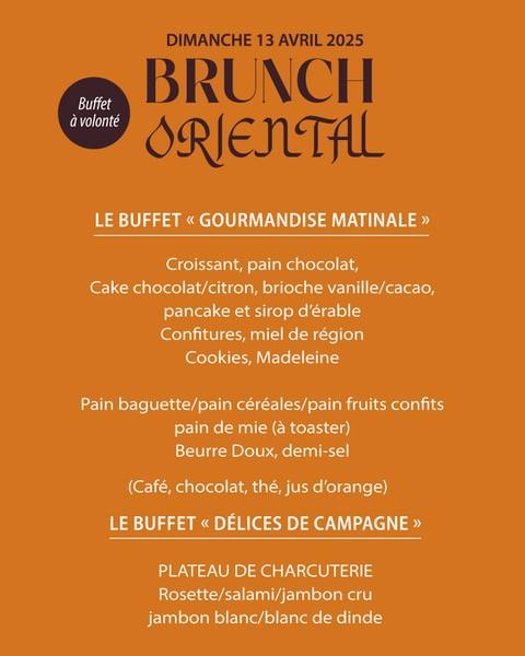 BRUNCH ORIENTAL – DIMANCHE 13 AVRIL 