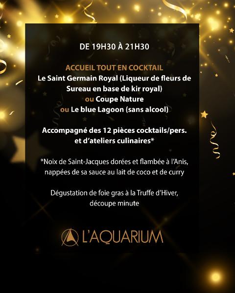 Menu St Sylvestre 2025 à 'l'Aquarium Best Western près d'Arras, Lille et Douai Menu St Sylvestre 2025 à 'l'Aquarium Best Western près d'Arras, Lille et Douai